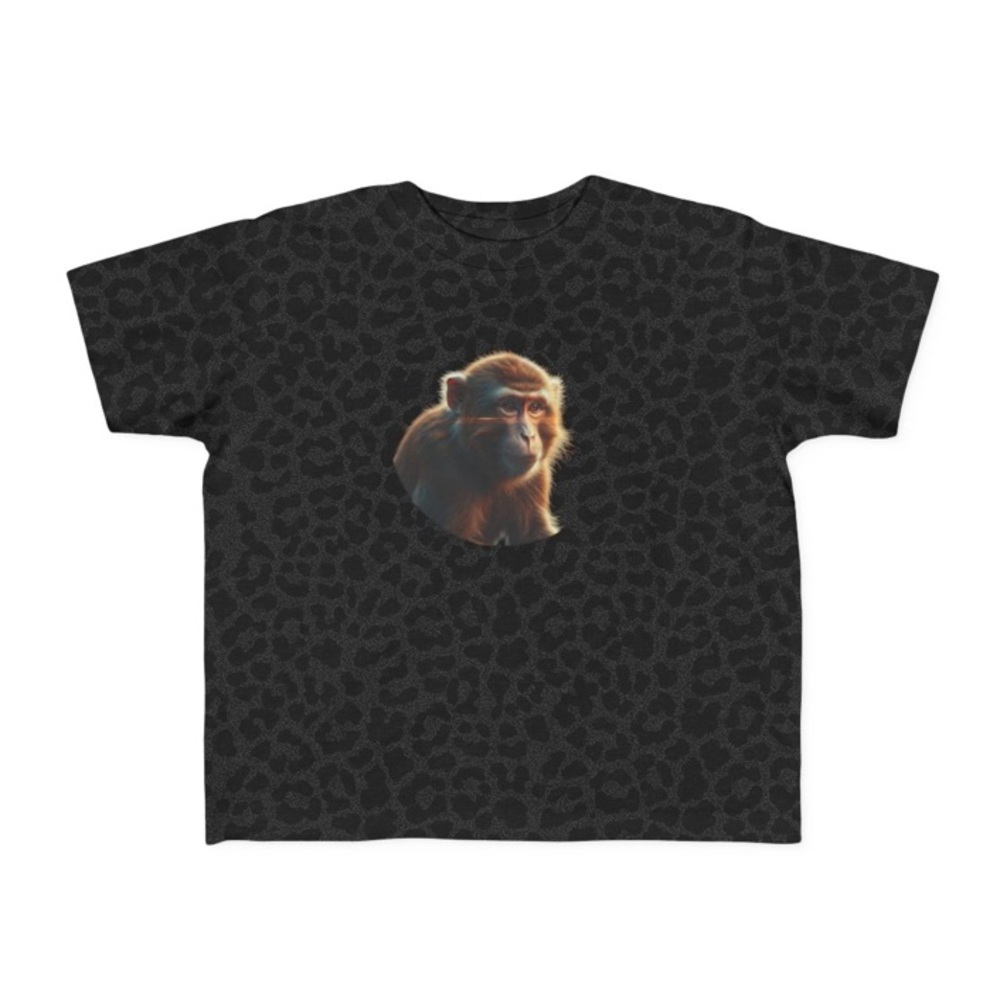 Kids Black Monkey Graphic T-Shirt